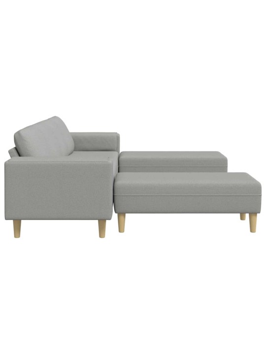 Dīvānu komplekts 3 pcs mākoņu pelēks audums