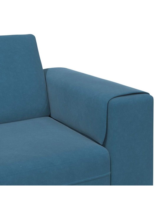 Dīvānu komplekts 3 pcs zila samts