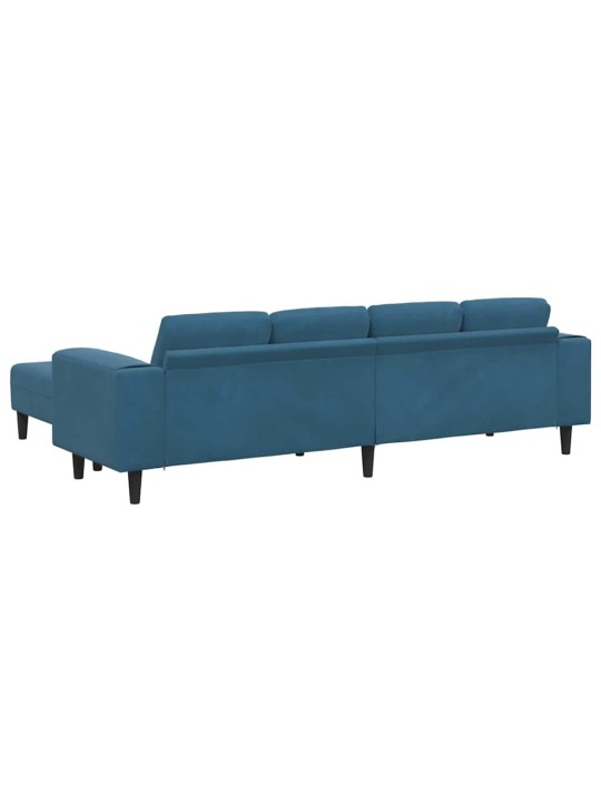Dīvānu komplekts 3 pcs zila samts