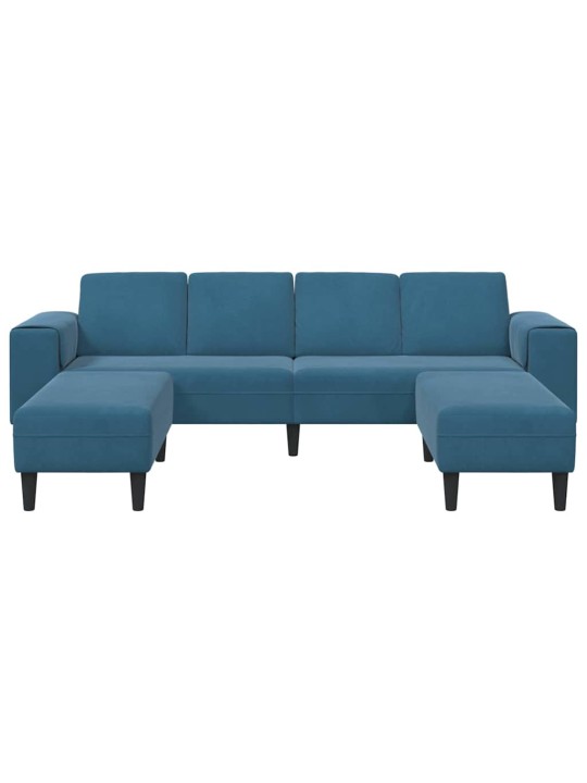 Dīvānu komplekts 3 pcs zila samts