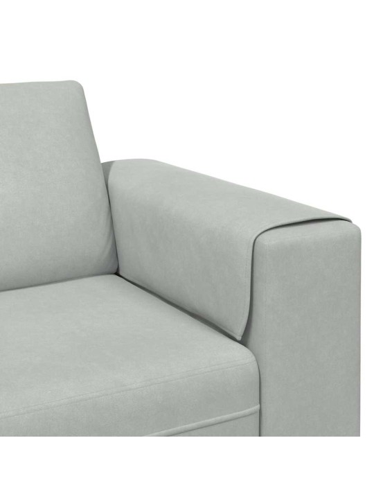 Dīvānu komplekts 3 pcs gaiši pelēka samts