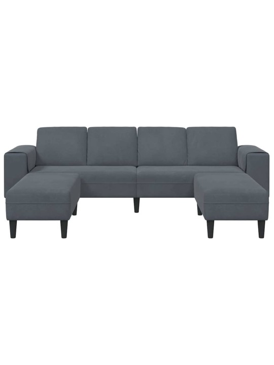 Dīvānu komplekts 3 pcs tumši pelēka samts