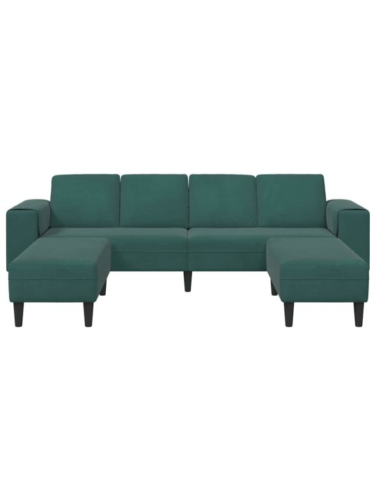 Dīvānu komplekts 3 pcs tumši zaļa samts