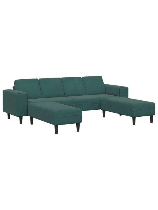 Dīvānu komplekts 3 pcs tumši zaļa samts