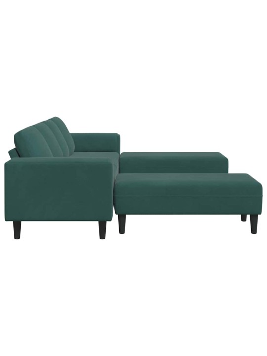 Dīvānu komplekts 3 pcs tumši zaļa samts