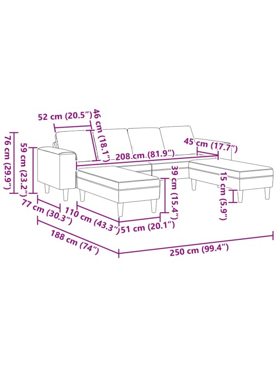 Dīvānu komplekts 3 pcs vīnsarkans samts