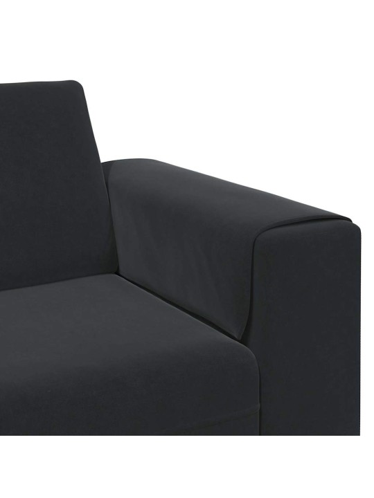 Dīvānu komplekts 3 pcs melna samts