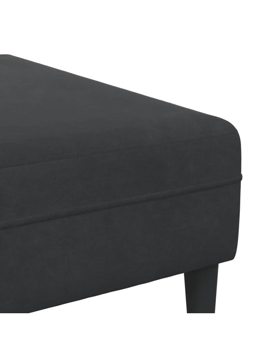 Dīvānu komplekts 3 pcs melna samts