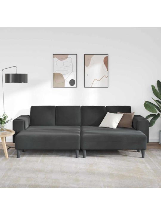 Dīvānu komplekts 3 pcs melna samts