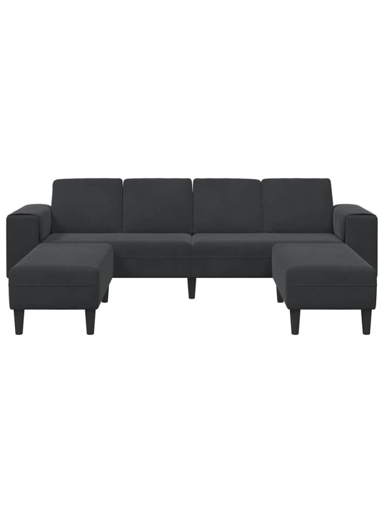 Dīvānu komplekts 3 pcs melna samts