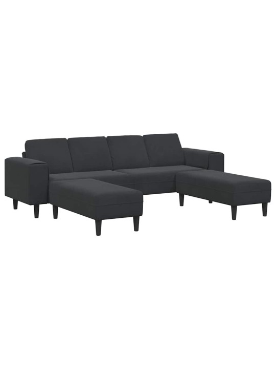 Dīvānu komplekts 3 pcs melna samts