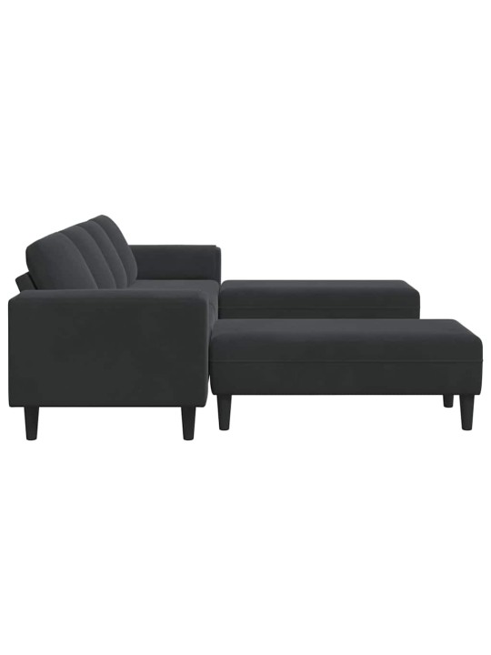 Dīvānu komplekts 3 pcs melna samts