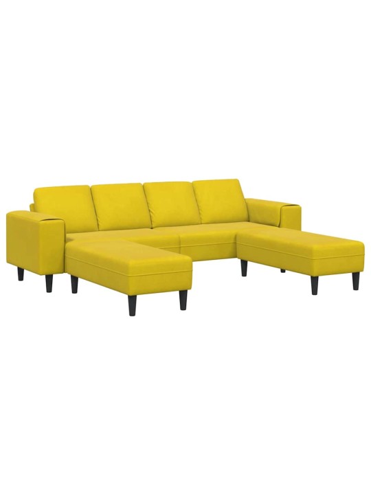 Dīvānu komplekts 3 pcs dzeltena samts