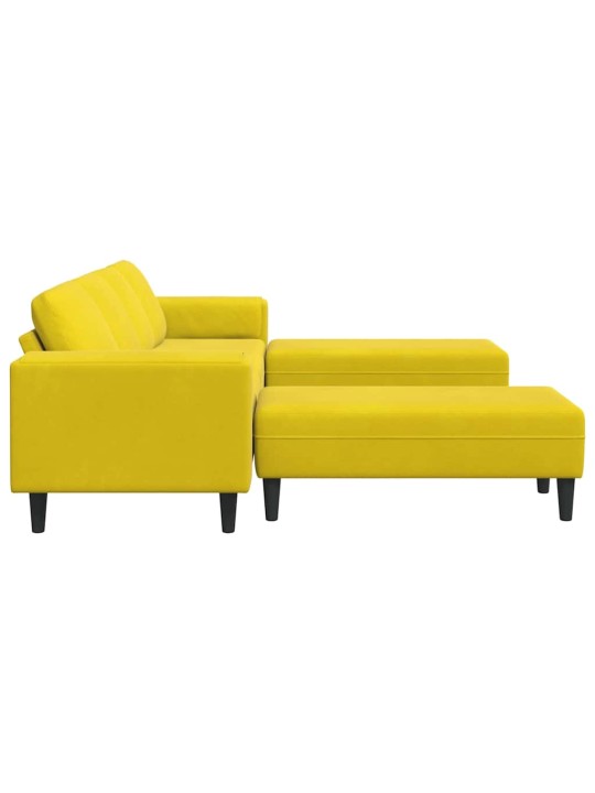 Dīvānu komplekts 3 pcs dzeltena samts