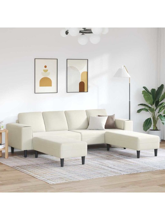 Dīvānu komplekts 3 pcs krēmkrāsa samts