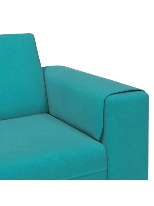 Dīvānu komplekts 3 pcs tirkīzzila samts