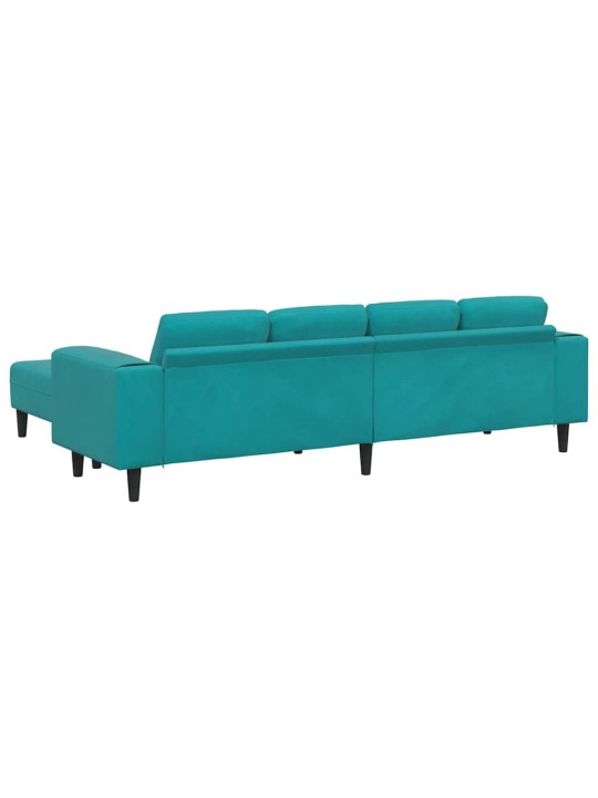 Dīvānu komplekts 3 pcs tirkīzzila samts