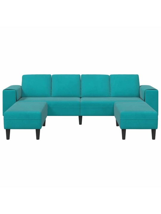 Dīvānu komplekts 3 pcs tirkīzzila samts