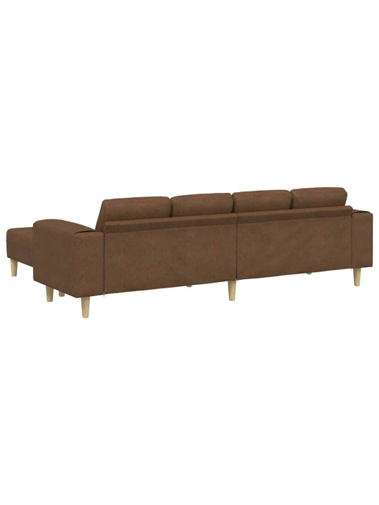 Dīvānu komplekts 3 pcs brūna mākslīga zamša āda