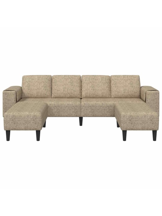 Dīvānu komplekts 3 pcs gaiši pelēka mākslīga zamša āda