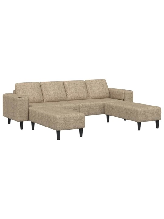 Dīvānu komplekts 3 pcs gaiši pelēka mākslīga zamša āda