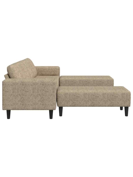 Dīvānu komplekts 3 pcs gaiši pelēka mākslīga zamša āda