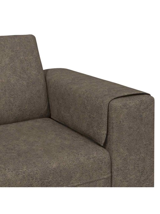 Dīvānu komplekts 3 pcs tumši pelēka mākslīga zamša āda