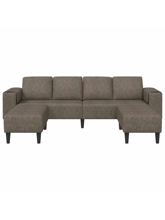 Dīvānu komplekts 3 pcs tumši pelēka mākslīga zamša āda