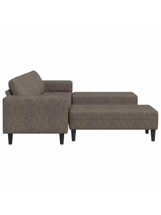 Dīvānu komplekts 3 pcs tumši pelēka mākslīga zamša āda