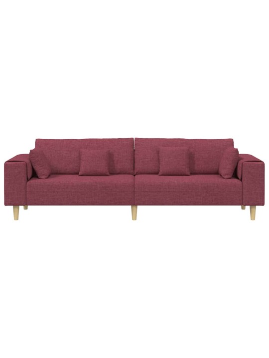 Auduma dīvāns ar spilvenu vīna sarkans 208 cm audums