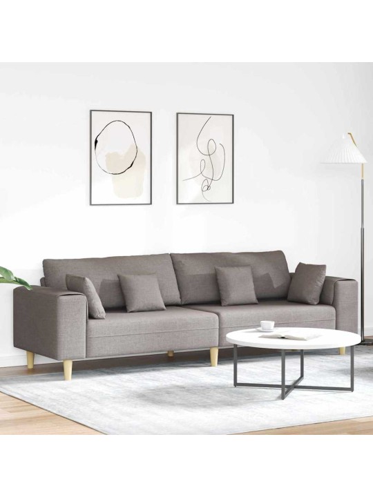 Auduma dīvāns ar spilvenu pelēkbrūna 208 cm audums