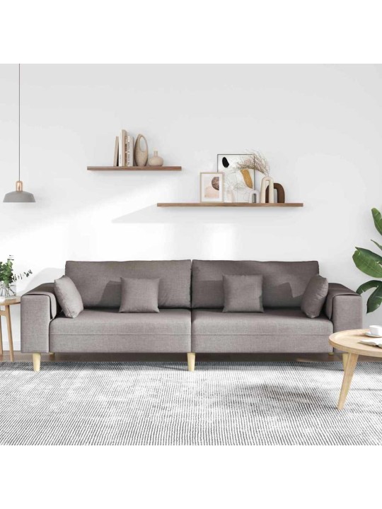 Auduma dīvāns ar spilvenu pelēkbrūna 208 cm audums