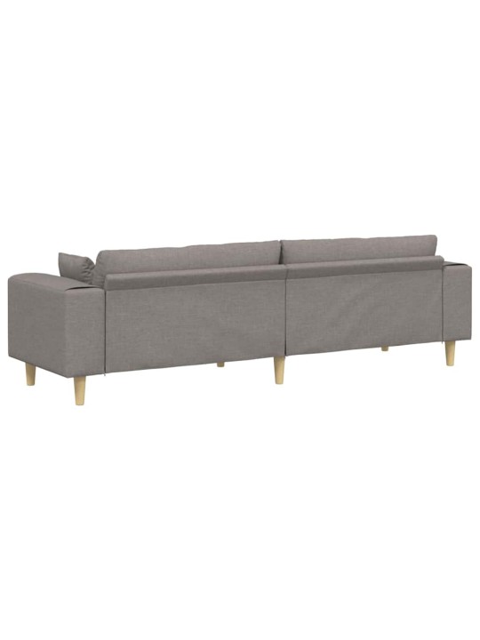 Auduma dīvāns ar spilvenu pelēkbrūna 208 cm audums