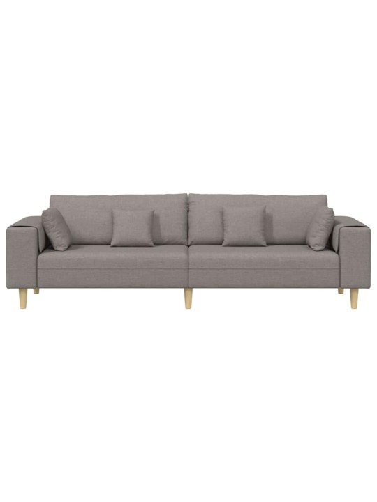 Auduma dīvāns ar spilvenu pelēkbrūna 208 cm audums