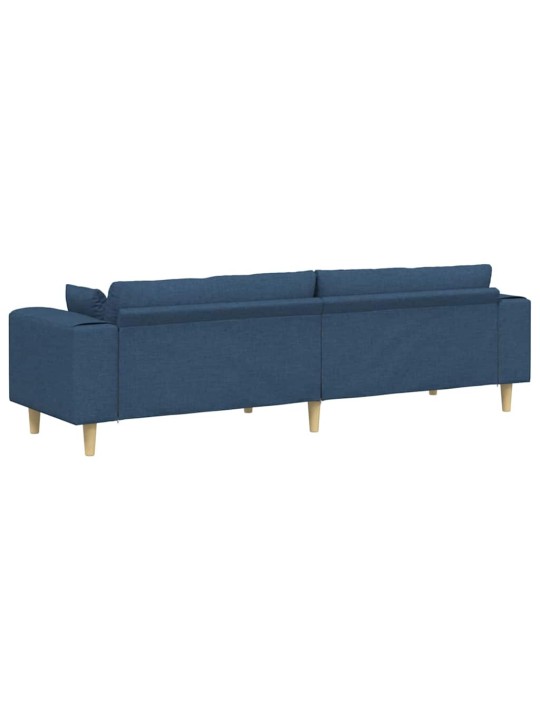 Auduma dīvāns ar spilvenu zila 208 cm audums