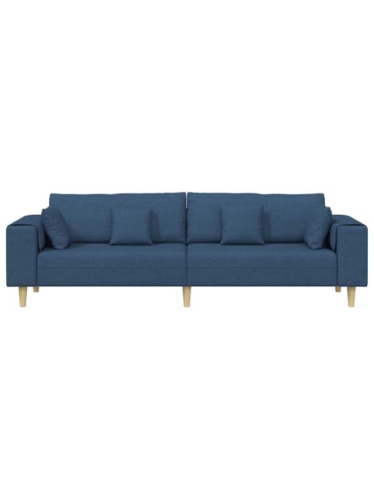 Auduma dīvāns ar spilvenu zila 208 cm audums