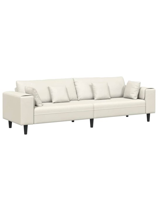 Samta dīvāns ar spilvenu krēmkrāsa 208 cm samts