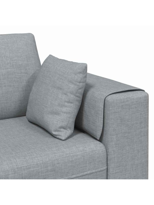 Auduma dīvāns ar spilvenu 3 pcs gaiši pelēks 208 cm audums