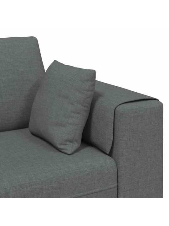 Auduma dīvāns ar spilvenu 3 pcs tumši pelēks 208 cm audums