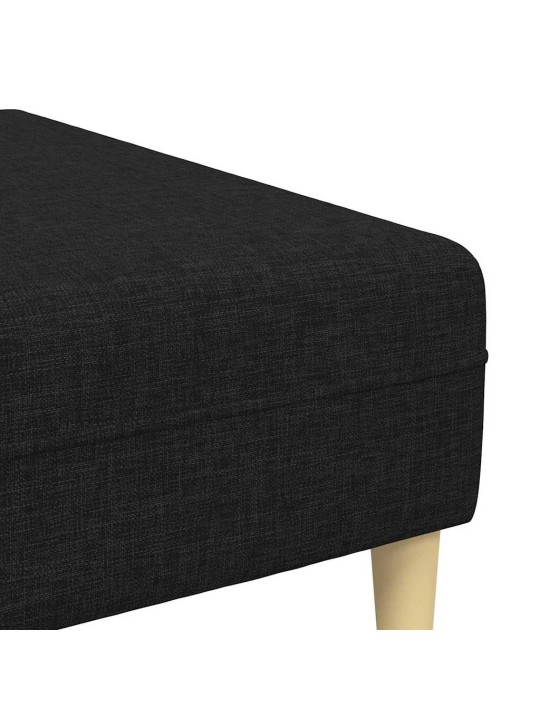 Auduma dīvāns ar spilvenu 3 pcs melna 208 cm audums
