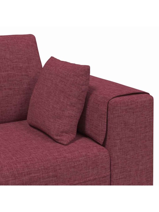 Auduma dīvāns ar spilvenu 3 pcs vīna sarkans 208 cm audums