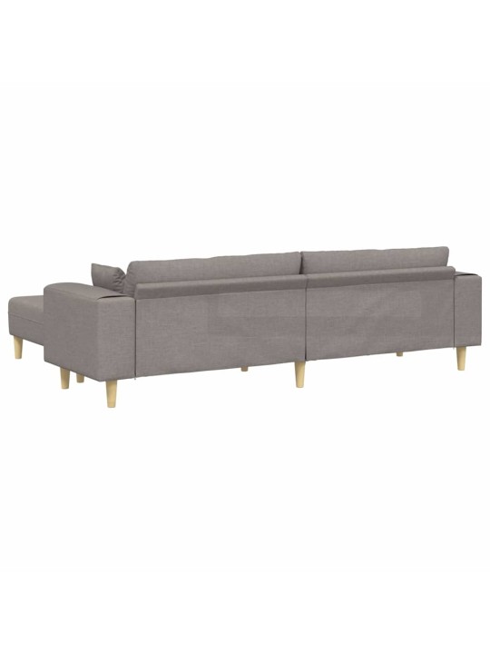 Auduma dīvāns ar spilvenu 3 pcs pelēkbrūna 208 cm audums