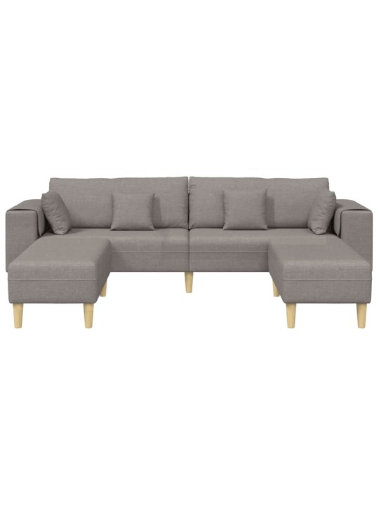Auduma dīvāns ar spilvenu 3 pcs pelēkbrūna 208 cm audums