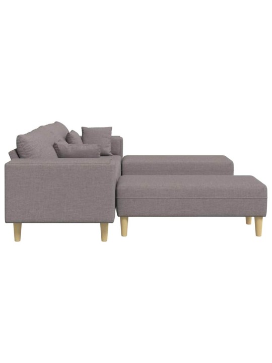 Auduma dīvāns ar spilvenu 3 pcs pelēkbrūna 208 cm audums