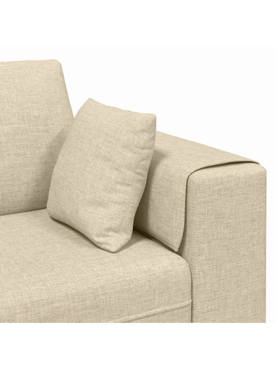 Auduma dīvāns ar spilvenu 3 pcs krēmkrāsa 208 cm audums
