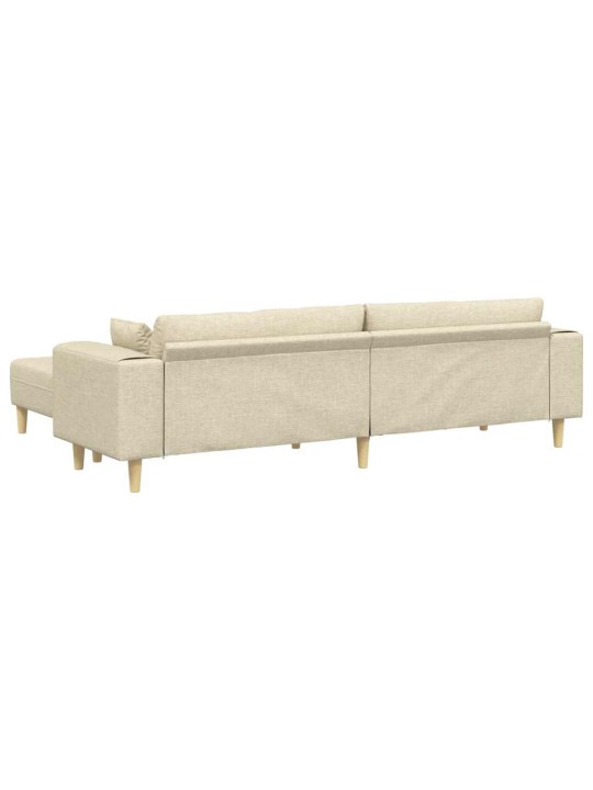 Auduma dīvāns ar spilvenu 3 pcs krēmkrāsa 208 cm audums