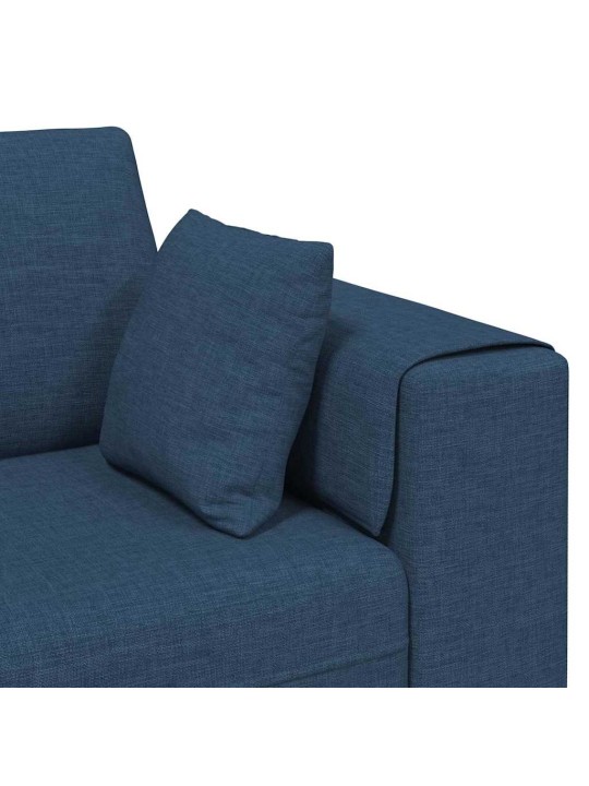 Auduma dīvāns ar spilvenu 3 pcs zila 208 cm audums