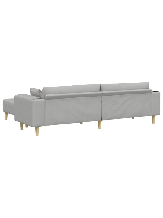 Auduma dīvāns ar spilvenu 3 pcs mākoņu pelēka 208 cm audums