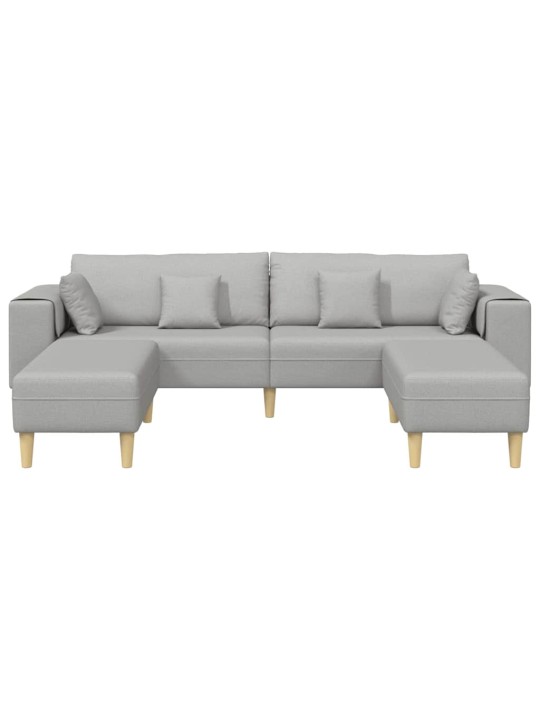 Auduma dīvāns ar spilvenu 3 pcs mākoņu pelēka 208 cm audums