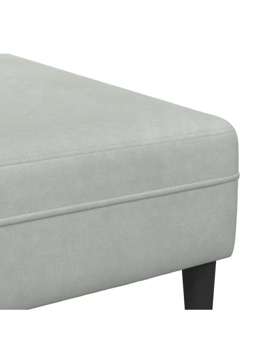 Samta dīvāns ar spilvenu 3 pcs gaiši pelēks 208 cm samts